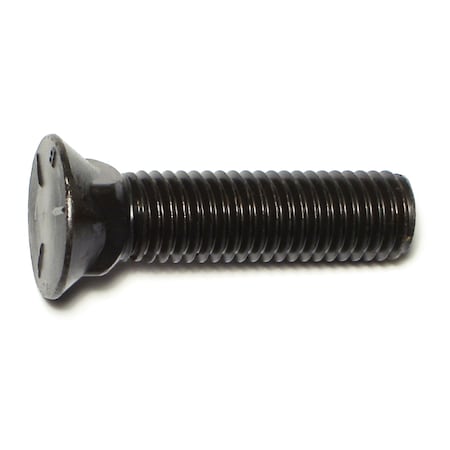 Midwest Fastener Plow Bolt, 5/8"-11 Thrd Sz, 2-1/2" L, Flat Head, Steel, Plain, 25 PK 01249